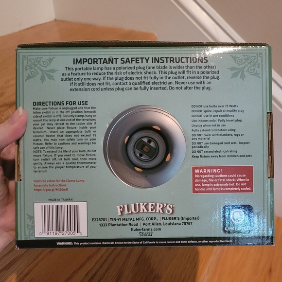 NEW Fluker's Deluxe Clamp Lamp with Dimmer - Picture 3 of 3